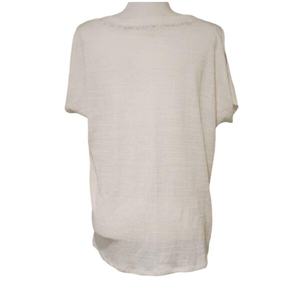 Retrology White Button-Shoulder Short Sleeve Top Medium - Picture 4 of 12